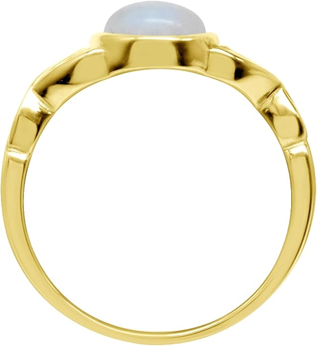 Silvershake 7MM Genuine Round Shape Gemstones White Gold Plated or Yellow Gold Plated 925 Sterling Silver Victorian Style Solitaire Ring Jewelry for Women