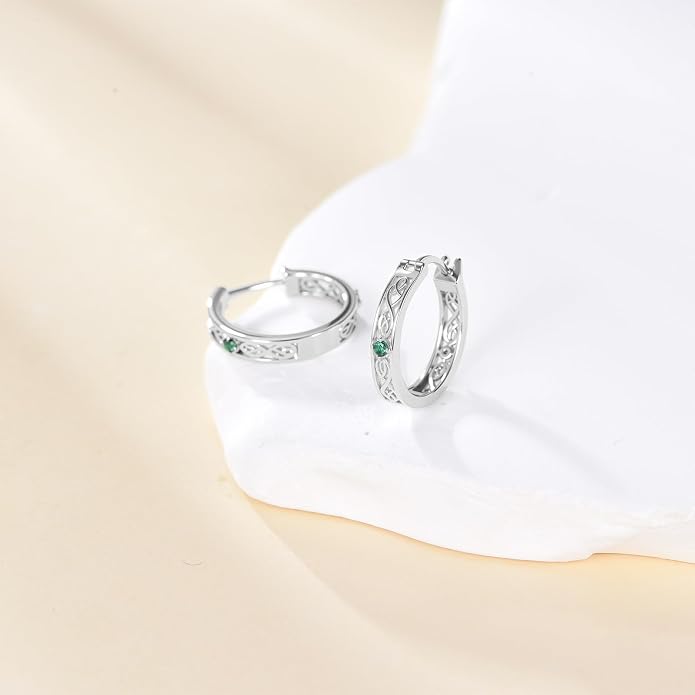 Sterling Silver Hoop Earrings Small Hoop Sun/Leaf/Triangle Huggie Earrings for Women Hypoallergenic