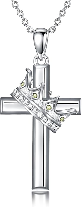 Cross Necklace for Women 925 Sterling Silver Crucifix Pendant Christian Cross Jewelry for Women Men