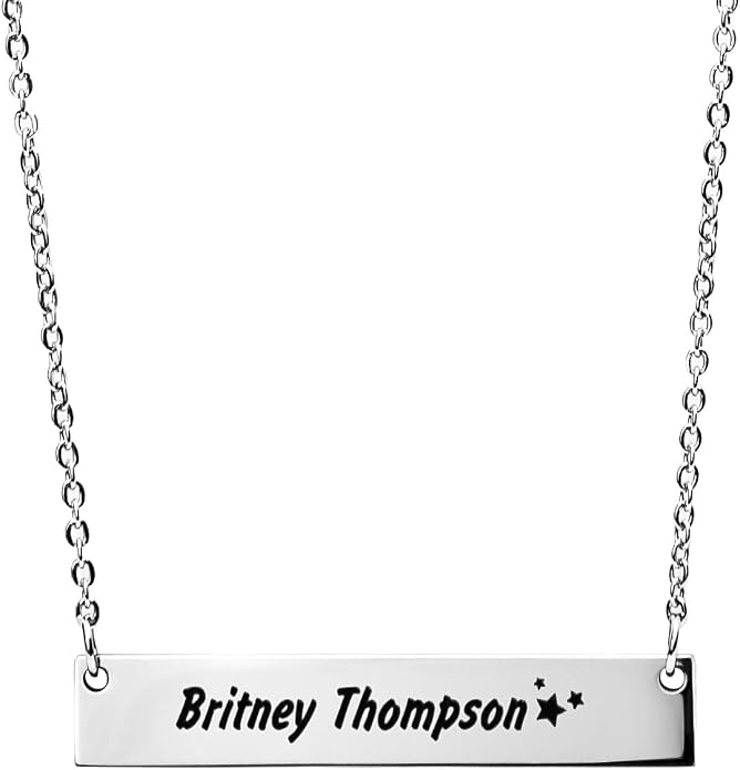 Personalized Necklace for Women, Custom Name Bar Pendant, Graduation Gift or Mothers Day Gift for Her, Gold Name Plate for Mom