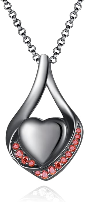 Cremation Jewelry 925 Sterling Silver Teardrop Urn Necklace for Ashes Heart Shape Memorial Keepsake Pendant for Human Ashes for Women Gift