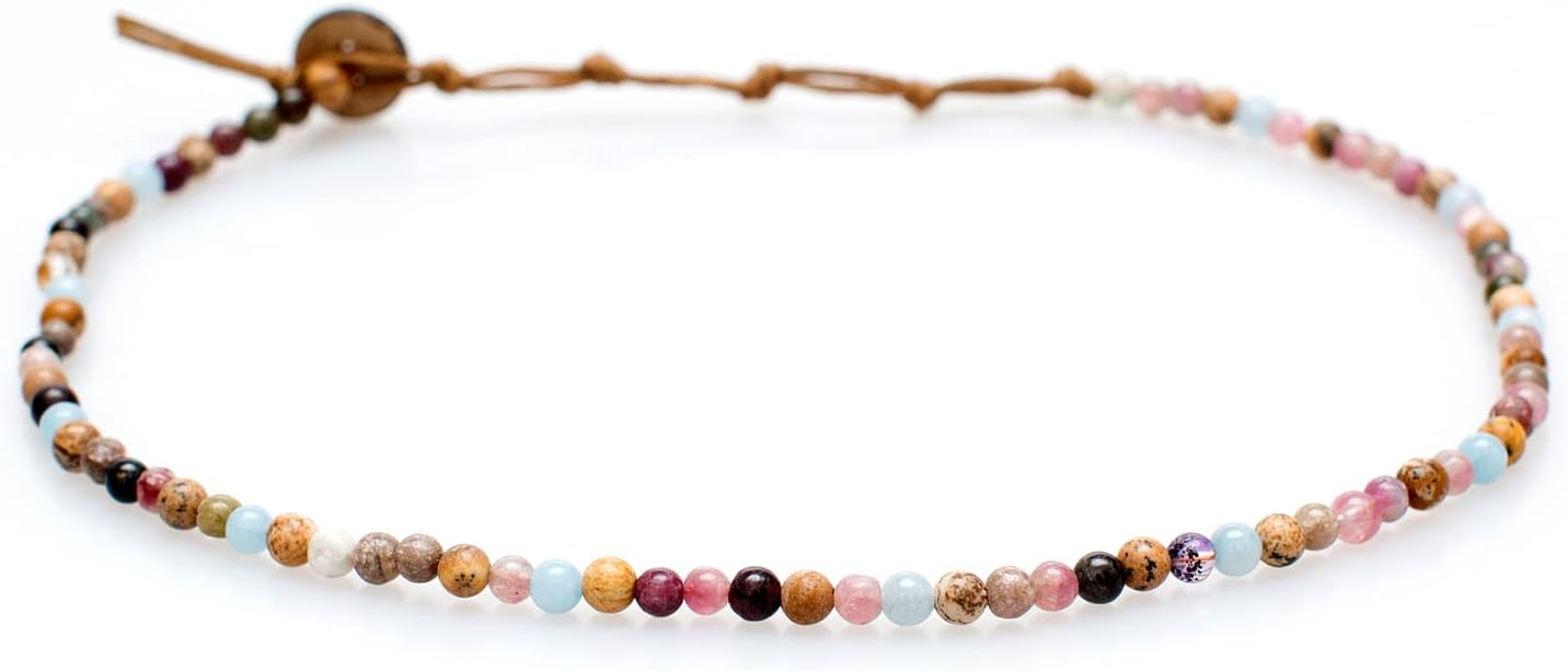 Lotus and Luna 7 Chakra Necklace for Women - Healing Crystal Necklace with Genuine Stones (Master Healer) to Bring Balance and Healing to Mind and Body - Handmade Jewelry Gift