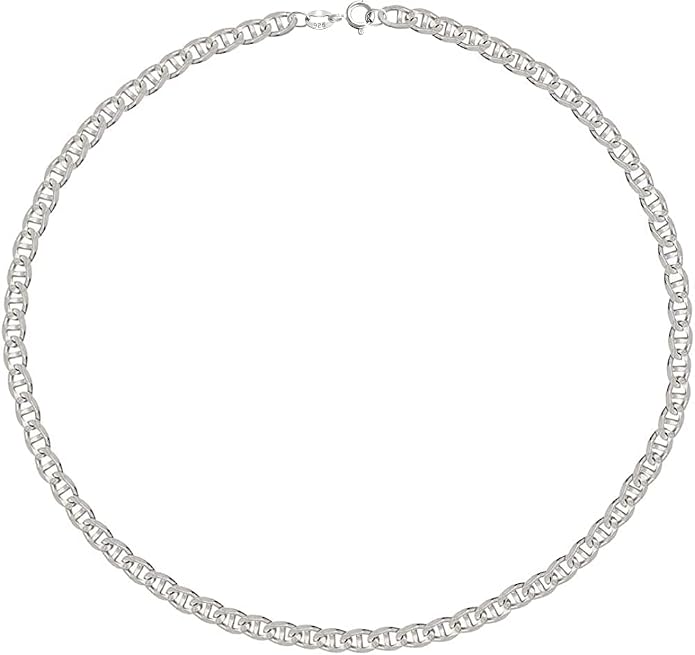 Savlano 925 Sterling Silver Solid Italian Figaro, Rope,Herringbone, Curb, Ball Bead, Snake, Mariner Chain Anklet for Women, Comes in 0.8mm - 5mm With Gift Box