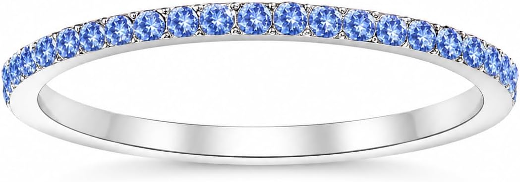 Birthstone Rings For Women, Silver Stackable Cubic Zirconia Stainless Steel Birth Stone Ring To My Daughter/Mom Birthday Unique Gifts Jewelry