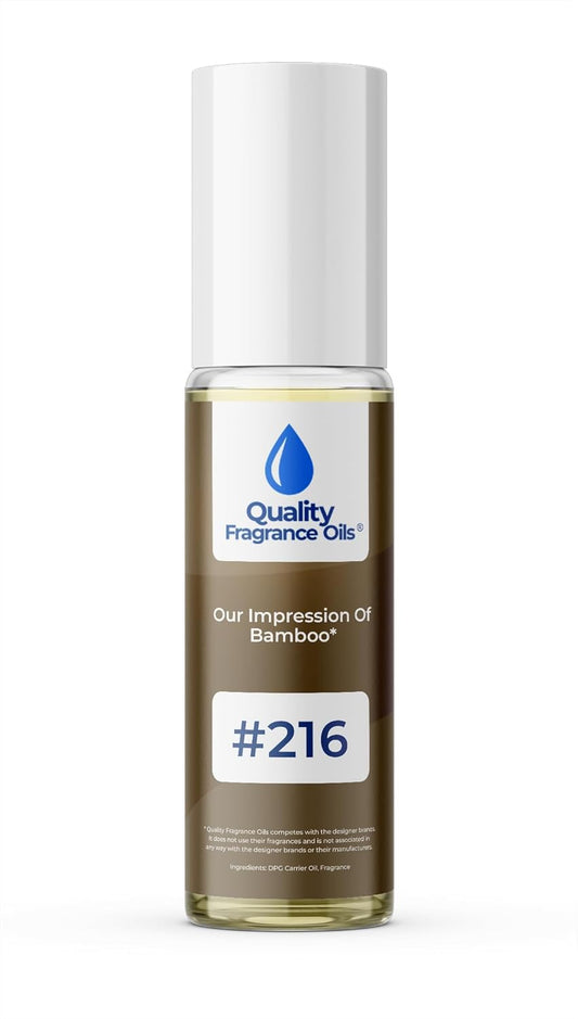 Quality Fragrance Oils' Bamboo for Women Impression #216 | Long-Lasting Perfume Oil, Alcohol-Free, Strong Scent, 10ml Roll-On | Affordable Alternative to Designer Fragrances