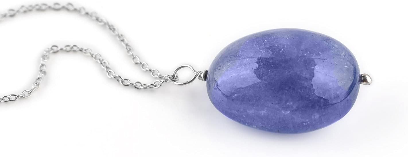Natural Gemstone Dainty Pendant Necklace for Women Handmade Crystal Jewelry 925 Sterling Silver 18 Inch Chain Healing Chakra Christmas Birthday Gift for Her