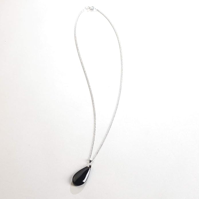 iSTONE 925 Sterling Silver Natural Crytral for Womens Pendant Necklace, Gemstone Birthstone with 17.8" Silver Chain Ladies