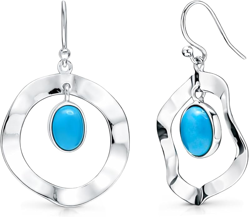 LeCalla 925 Sterling Silver Hammered Earrings for Women | Classic Handmade Textured Hammered Drop Dangle Earring Jewelry Gifts for Birthday Wedding Christmas