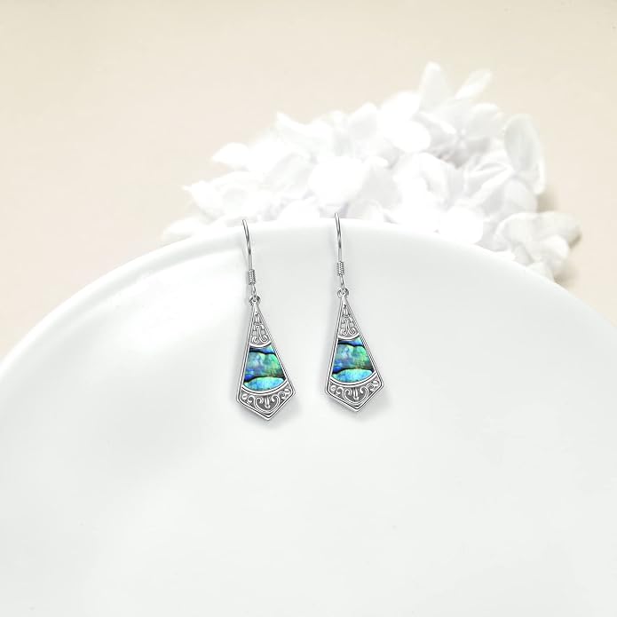 POPLYKE 925 Sterling Silver Tree of Life Dangle Earrings for Women Fashion Abalone Shell Jewelry Gifts for Mom Sister Friend Birthday