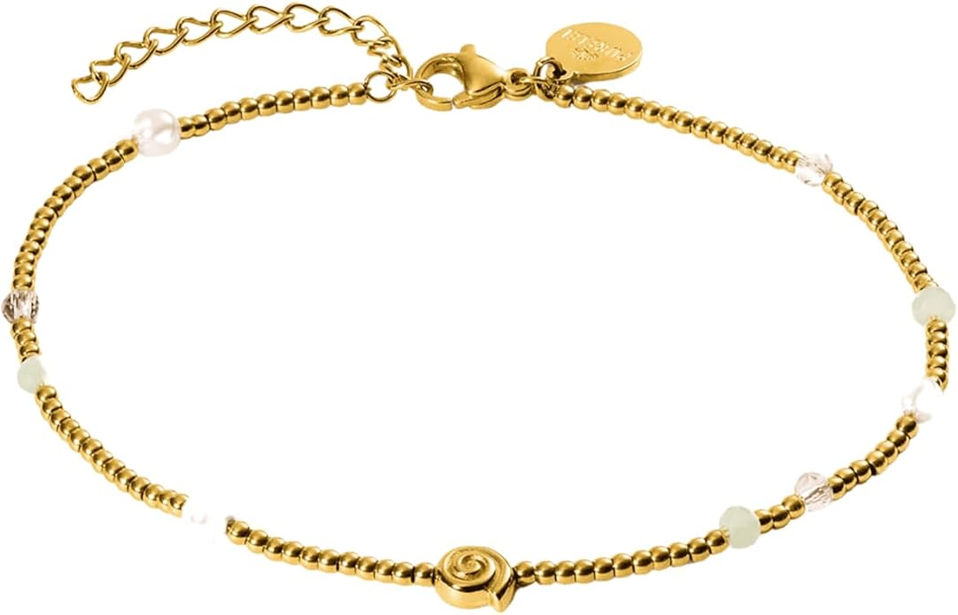 Purelei® Anklet Sundial Shell – 14K Gold plated stainless steel jewelry – Water-resistant anklet for women – Fashion jewelry for your individual look