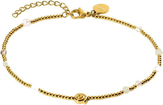Purelei® Anklet Sundial Shell – 14K Gold plated stainless steel jewelry – Water-resistant anklet for women – Fashion jewelry for your individual look