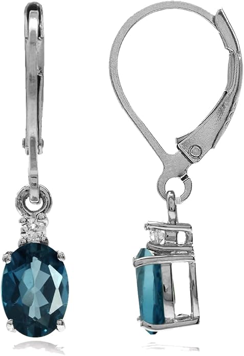 Silvershake White Gold Plated 925 Sterling Silver Leverback Earrings