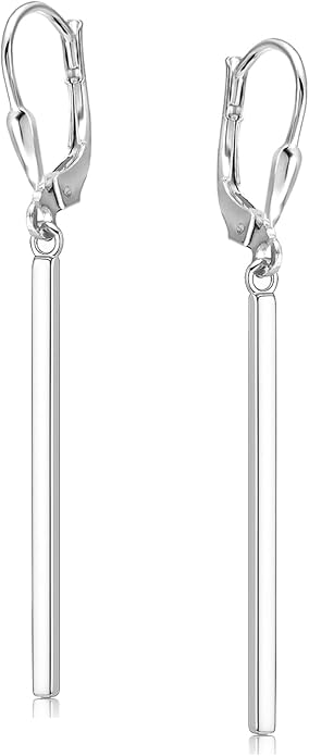 LeCalla 925 Sterling Silver Teardrop Dangle Earrings for Women | Lightweight Vertical Drop Dangle Earrings | Minimalist Dangling Earring Jewelry Gifts for Women