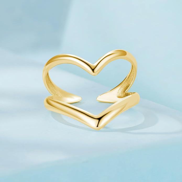 MUNDELL 925 Sterling Silver Simple Multi-layer Leaf Adjustable Ring Green Lucky Leaves Statement Ring for Women Promise Ring Fine Jewelry