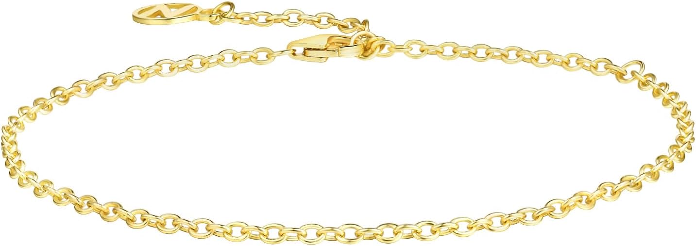 NOKMIT Solid 925 Sterling Silver Bracelets for Women, Dainty Interlocking Circles Cubic Zirconia Adjustable Chain Bracelet, Trendy Stackable Link Bracelets, Simple Cute Jewelry Gifts