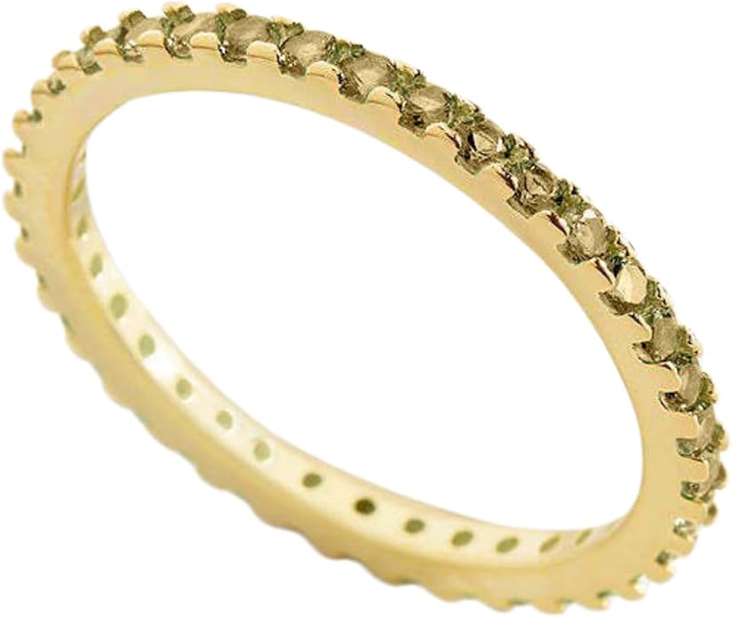 14K Gold Plated Birthstone Rings For Women, Dainty Cubic Zirconia Stackable Rings Unique For Her Birthday Mothers Daughter Bridesmaid Wedding Jewelry Gifts
