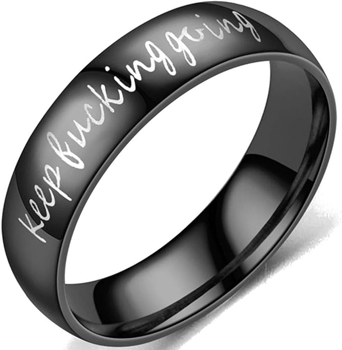 Jude Jewelers 6mm Stainless Steel Keep Fucking Going Inspirational Encouragement Wedding Band Ring