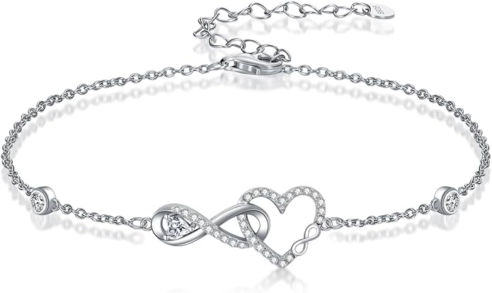 Ankle Bracelets for Women, 925 Sterling Silver Infinity/Heart/Pineapple/Butterfly/Turtle/Evil Eye/Sand Dollar Anklets Waterproof, Christmas Birthday Bracelet Anklets Jewelry Gift Adjustable