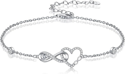 Ankle Bracelets for Women, 925 Sterling Silver Infinity/Heart/Pineapple/Butterfly/Turtle/Evil Eye/Sand Dollar Anklets Waterproof, Christmas Birthday Bracelet Anklets Jewelry Gift Adjustable
