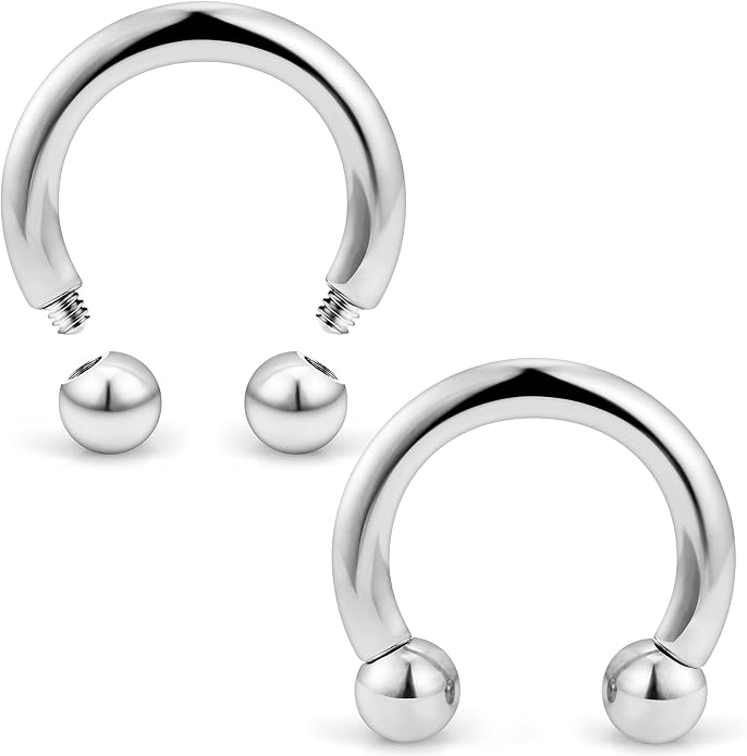 20G-2G ASTM F136 Titanium Septum Rings Nose Ring Hoops Circular Barbell Helix Snug Tragus Rook Daith Cartilage Earring Sneke Bites Lip Ring Hoop Smiley Piercing Jewelry for Women Men 6mm-19mm