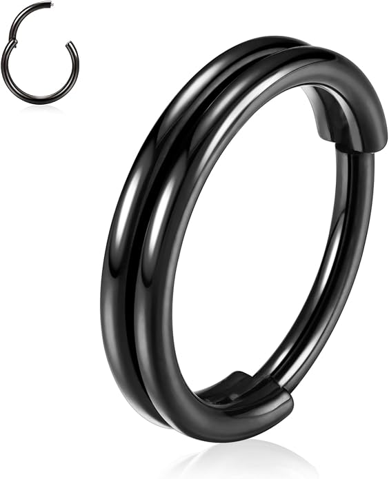 316L Surgical Steel Septum Clicker Ring Nose Ring Hoop Sleeper Hoop Earring Helix Rook Conch Cartilage Daith Tragus Earrings Lobe Nose Piercing Jewelry for Women