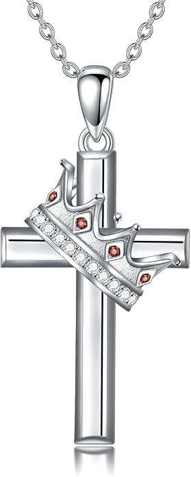 Cross Necklace for Women 925 Sterling Silver Crucifix Pendant Christian Cross Jewelry for Women Men