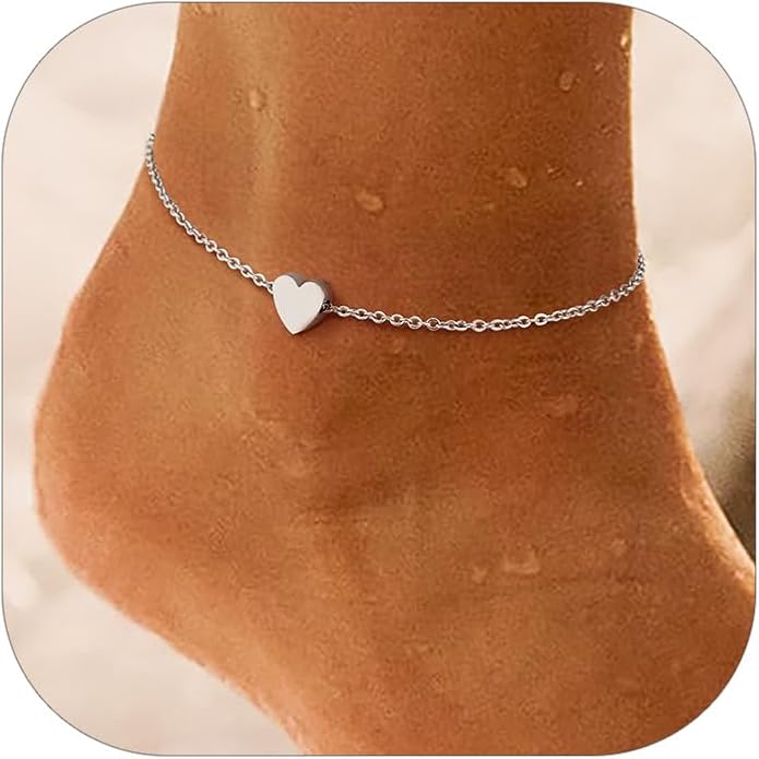 PROSILVER 925 Sterling Silver Ankle Bracelets For Women, Stylish Chain Anklets, Summer Beach Jewelry, 8.6-10.6 Inch Adjustable, Come with Box