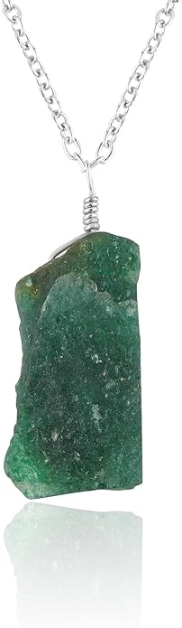 Natural Raw Gemstones Pendant Necklace, Rough Stones Dainty Jewelry, Handmade Bohemian Jewelry, Silver Plated Chain, Healing Crystals, Christmas Gift for Women