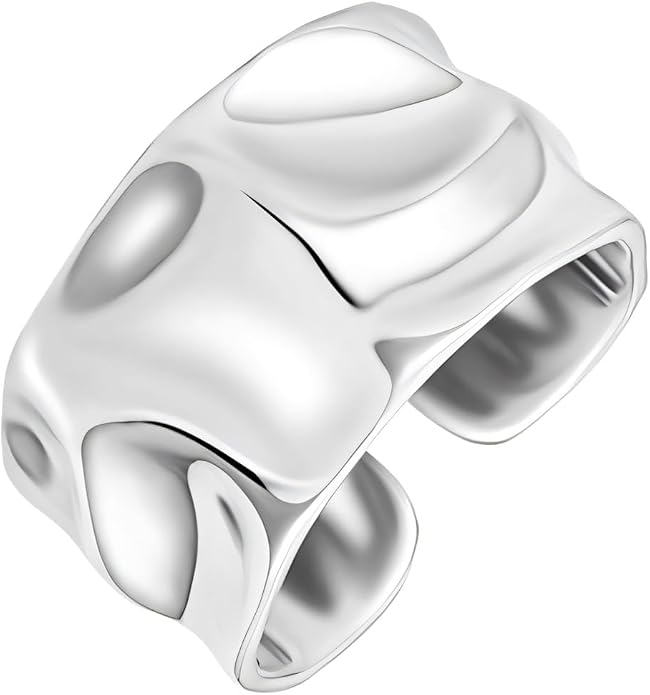 925 Sterling Silver Ring Minimalist Adjustable Rings Band Handmade Rings for Women Girls