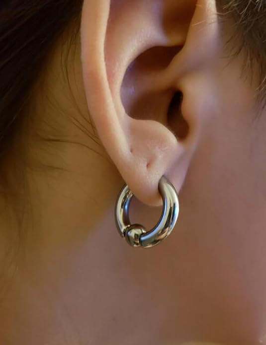00G 0G 2G 4G 6G 8G 10G 12G 14G 16G Septum Rings Silver Black Surgical Steel Heavy Gauges Earrings Stretching kit Eyebrow Lip Septm Nose Rings Helix Tragus Daith Rook Earrings Hoops 10mm-19mm