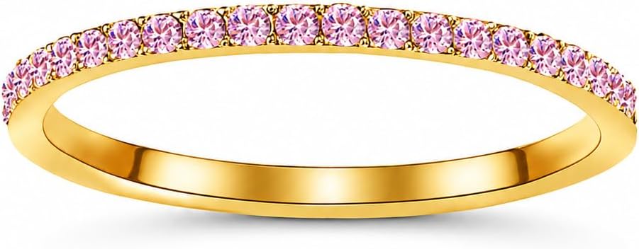 Birthstone Rings For Women, Silver Stackable Cubic Zirconia Stainless Steel Birth Stone Ring To My Daughter/Mom Birthday Unique Gifts Jewelry