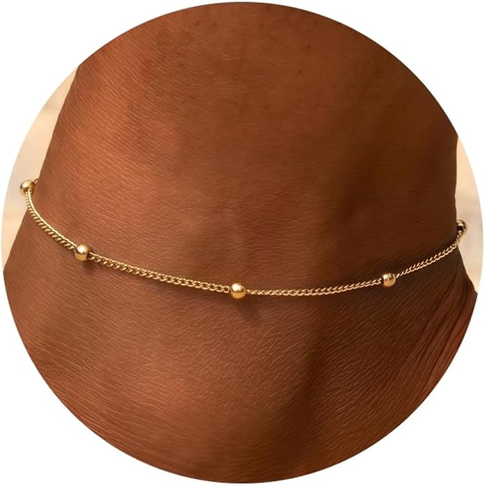 ChicSilver 925 Sterling Silver Ankle Bracelet for Women, Simple Cuban Link/Figaro/Twist Rope Chain Anklets for Beach Party(with Gift Box)