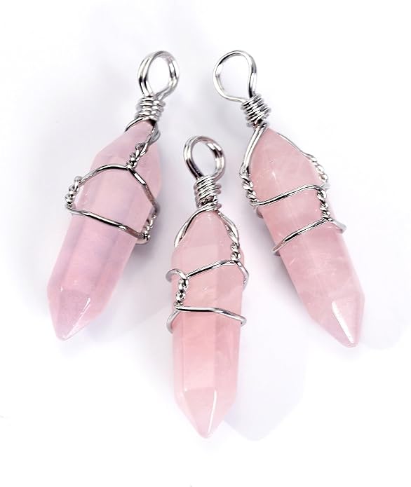 BRCbeads Gorgeous Faceted Handmade Wire Wrap Healing Point Chakra Pendant Variation Colors and Material for Necklace Making