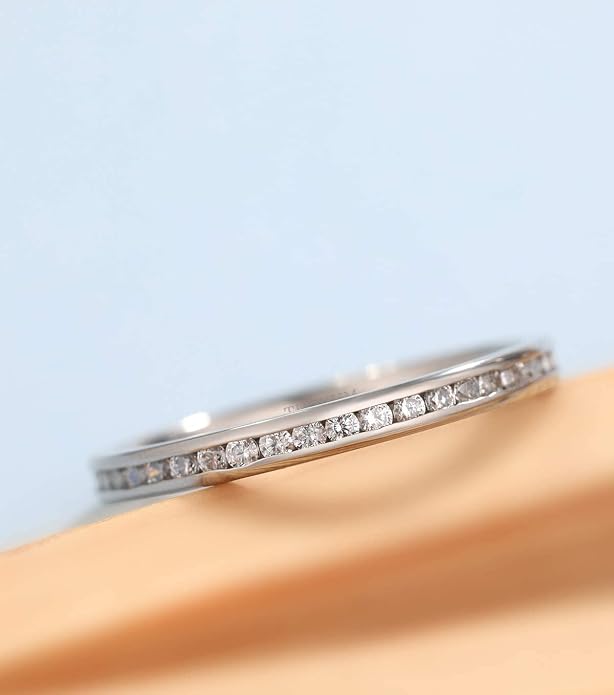 TIGRADE 2.5mm 4mm 5mm 6mm Titanium Ring Cubic Zirconia Engagement Ring Wedding Band Size 3 to 13.5