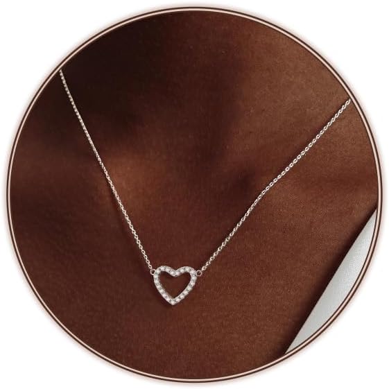 Airmb Heart Necklace for Women Gold/Silver Plated Trendy Heart Choker Lover Pendant Hypoallergenic Fashion Gold/Silver Necklace for Women Love Jewelry Gift for Women Girlfriend