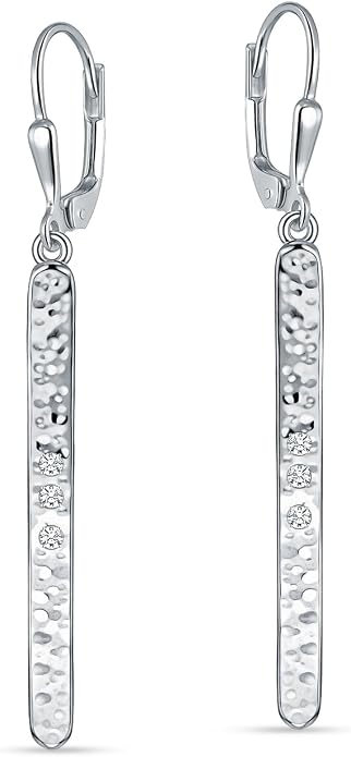 LeCalla 925 Sterling Silver Teardrop Dangle Earrings for Women | Lightweight Vertical Drop Dangle Earrings | Minimalist Dangling Earring Jewelry Gifts for Women