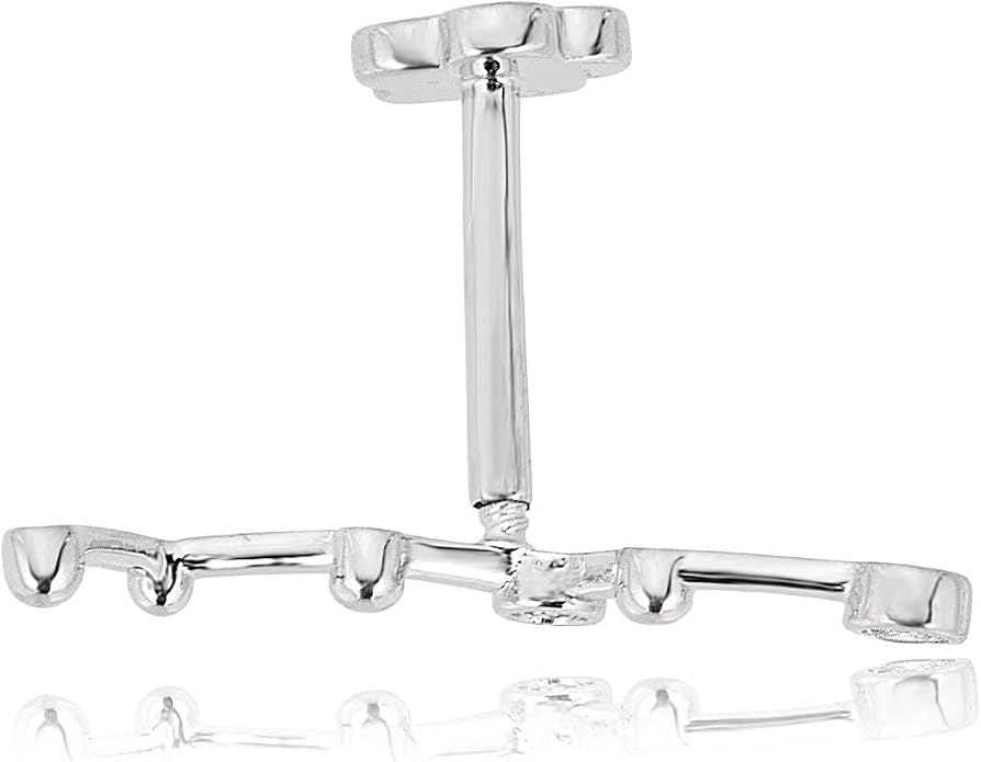 AVORA 14K Gold Bezel-set Simulated Diamond CZ Beaded Constellation Cartilage Piercing Flat Back Earring Body Jewelry (18 Gauge)