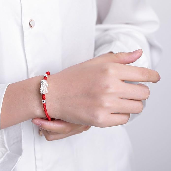 Buddha & Karma Red String Silver Pi Xiu Bracelet - Protection Bracelets for Wealth, Luck & Balance - Adjustable Bracelet That Offers a Meaningful Fit for Anyone Seeking Comfort, Blessings & Harmony