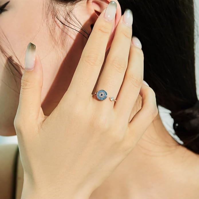 925 Sterling Silver Ring Minimalist Adjustable Rings Band Handmade Rings for Women Girls