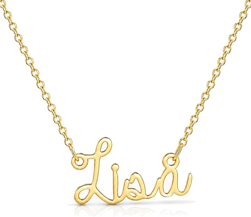 MOMOL 18K Gold Plated Stainless Steel Name Necklace Personalized Custom Name Necklace Customized Nameplate Necklace for women
