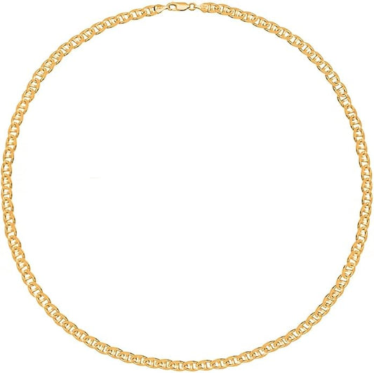 Savlano 925 Sterling Silver Chain Anklet Rope, Figaro, Mariner, Curb - 18K Gold Plated Chain Anklet Available in 9, 10 and 11 - Inches for Women Comes with a Gift Box - Made in Italy
