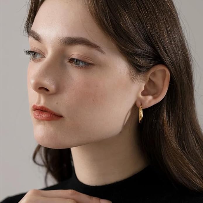 14K Gold Hoop Earrings for Women, Lightweight Everyday Hoops - Perfect Mother’s Day, Valentine’s, Anniversary & Birthday Gifts for Wife