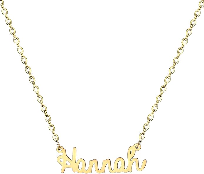 MOMOL 18K Gold Plated Stainless Steel Name Necklace Personalized Custom Name Necklace Customized Nameplate Necklace for women