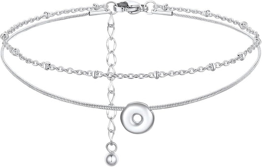 ChainsProMax Initial Ankle Bracelets for Women, Waterproof Anklets Bracelet Adjustable Summer Beach Women Foot Jewelry, Stainless Steel/Gold Plated-Send Gift Box/Letter A-Z