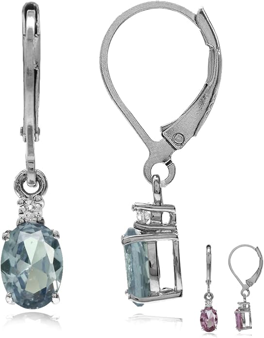 Silvershake White Gold Plated 925 Sterling Silver Leverback Earrings