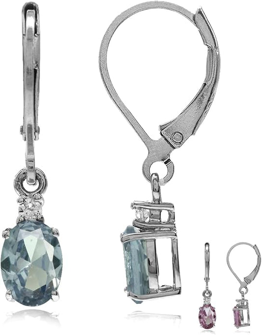 Silvershake White Gold Plated 925 Sterling Silver Leverback Earrings