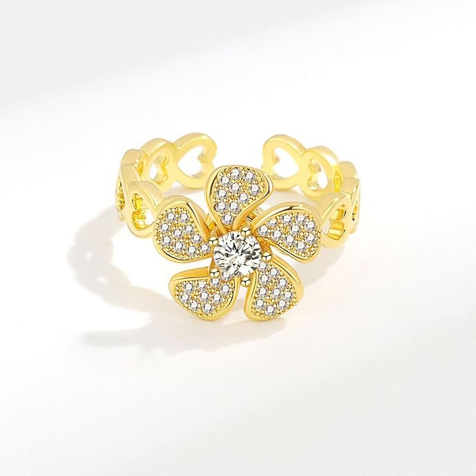 Sunflower Fidget Ring for Women Spinning Rings Adjustable Anxiety Ring for Teens Birthday Gift for Daughter Mom You Are My Sunshine Spinner Rings