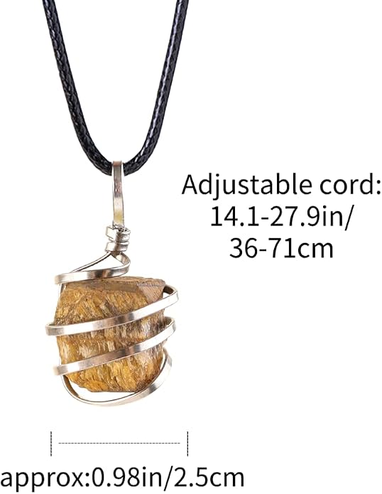 Natural Gemstone Pendant Necklace For Men & Women Spiritual Jewelry Wire Wrapped Gemstone Chakra Necklaces Real Stones For Him & Her
