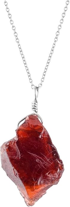 Natural Gemstone Dainty Pendant Necklace for Women Handmade Crystal Jewelry 925 Sterling Silver 18 Inch Chain Healing Chakra Christmas Birthday Gift for Her