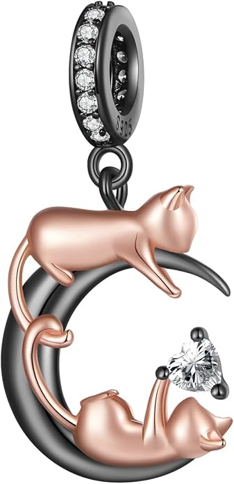NINGAN 925 Sterling Silver Charm Golden Love Charm Buckle Safety Chain Travel Bead Firefly Dragonfly Pendant, Suitable for Women Bracelet and Necklace as Gift from Mom and Friends